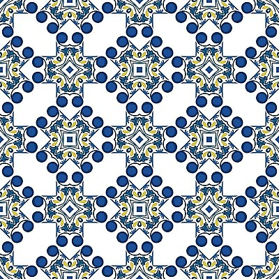 EPS 해외이미지 전통 디자인 패턴 일러스트 벽지 추상 장식 파란색 노란색 흰색 포르투갈 타일 묘사 정사각형 모자이크 스페인어 아라베스크 엘리먼트 튀니지 해외202004 해외일러스트 도형 유럽 컬러 무늬 아프리카 파일형식 벡터 이미지허브
