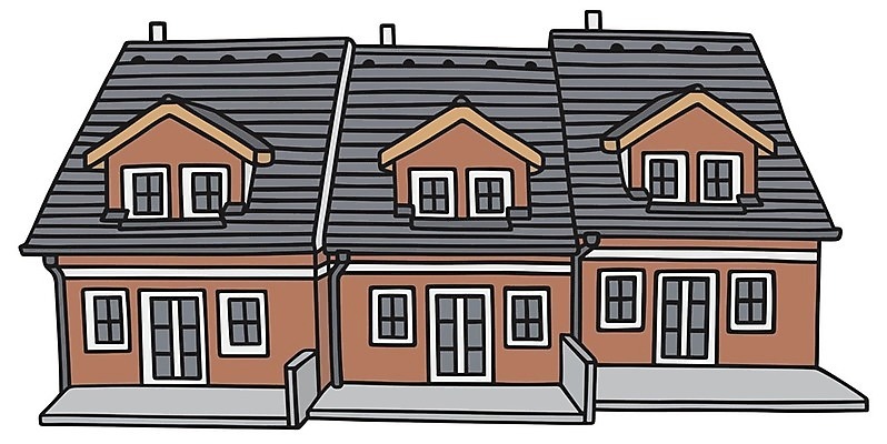 EPS 해외이미지 일러스트 창문 지붕 벽돌 주택 건물 목재 빨간색 문 어둠 흰색 작음 만화 단상 해외202004 해외일러스트 나무 건축물 컬러 재료 크기 파일형식 벡터 이미지허브