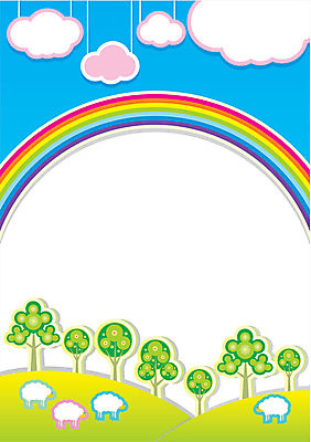 EPS 해외이미지 구름 백그라운드 무지개 일러스트 풍경 양 극장 장면 목가 해외202004 해외일러스트 자연요소 포유류 파일형식 벡터 이미지허브