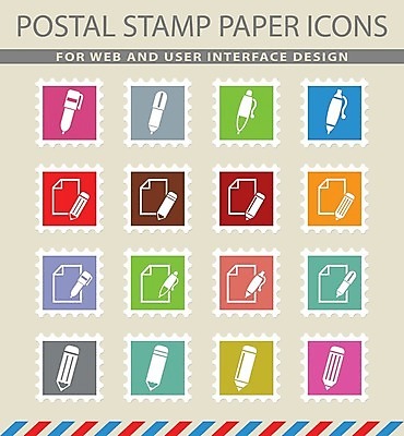 EPS 해외이미지 일러스트 사람없음 픽토그램 필기구 연필 펜 볼펜 만년필 공구 심볼 사인 문서 파일 우표 인터페이스 해외202004 해외일러스트 문구용품 학용품 도구 파일형식 벡터 이미지허브