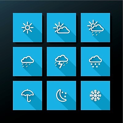 EPS 해외이미지 구름 디자인 일러스트 우산 하늘 바람 날씨 빛 세트 햇빛 태양 맑음 냉동 추위 안개 뜨거움 눈송이 플랫 떨어짐 온도계 야간 번개 예측 빗방울 수집 심볼 심플 폭풍 온도 흐림 눈보라 뇌우 엘리먼트 폭풍우 해외202004 해외일러스트 자연요소 컨셉 눈_날씨 비_날씨 자연재해 파일형식 벡터 이미지허브