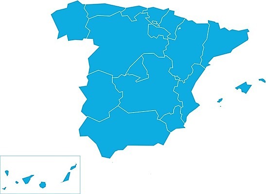 EPS 해외이미지 모양 디자인 실루엣 유럽 선 섬 여행 지도 일러스트 파란색 공백 흰색 스페인 지중해 심볼 윤곽 지역 바르셀로나 마드리드 발렌시아 스페인어 안달루시아 전국 지리 해외202004 해외일러스트 나라 바다 컬러 촬영기법 파일형식 벡터 이미지허브