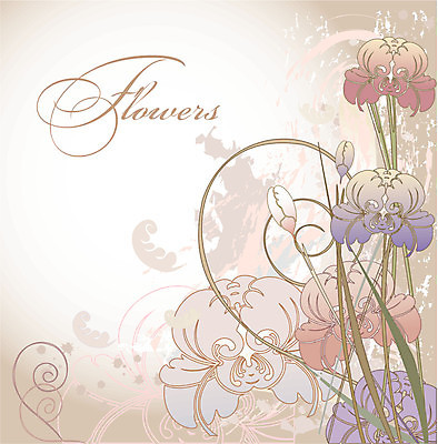 EPS 해외이미지 선 백그라운드 꽃무늬 일러스트 붓꽃 옛날 해외202004 해외일러스트 꽃 무늬 파일형식 벡터 식물 이미지허브