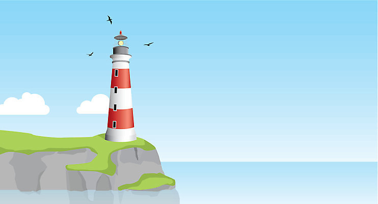 EPS 해외이미지 구름 일러스트 갈매기 등대 건물 빨간색 물 빛 탑 흰색 고립 카피스페이스 해외202004 해외일러스트 자연요소 건축물 컬러 조류 공백 파일형식 벡터 이미지허브