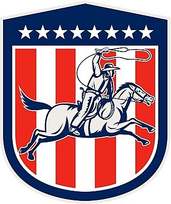 EPS 해외이미지 동물 남자 밧줄 스포츠 일러스트 그래픽 미국 카우보이 성조기 승차 복고 방패 로데오 라이더 해외202004 해외일러스트 줄 북아메리카 모션 사람 국기 파일형식 벡터 이미지허브