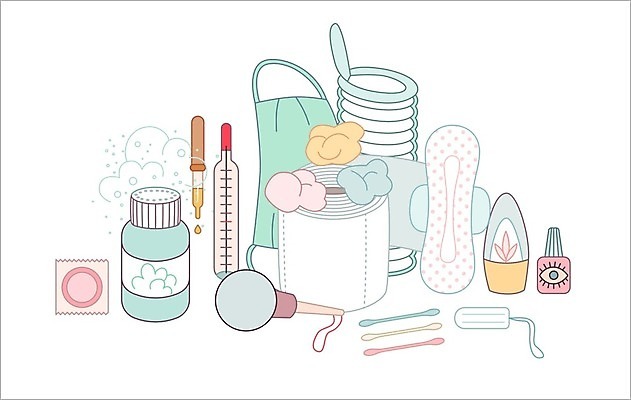 EPS 해외이미지 종이 장갑 일러스트 건강 사람없음 수건 화장품 거울 욕실 위생 심볼 오브젝트 비누 치약 샴푸 해외202004 해외일러스트 잡화 위생용품 뷰티 파일형식 벡터 이미지허브