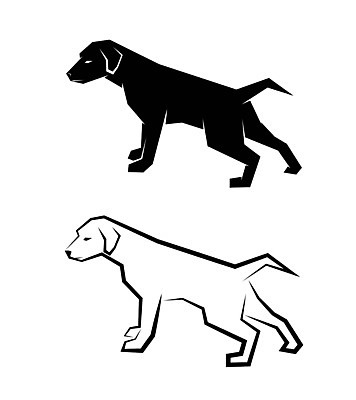 EPS 해외이미지 두마리 일러스트 사람없음 반려동물 검은색 흰색 개 강아지 해외202004 해외일러스트 동물 컬러 2 포유류 파일형식 벡터 이미지허브