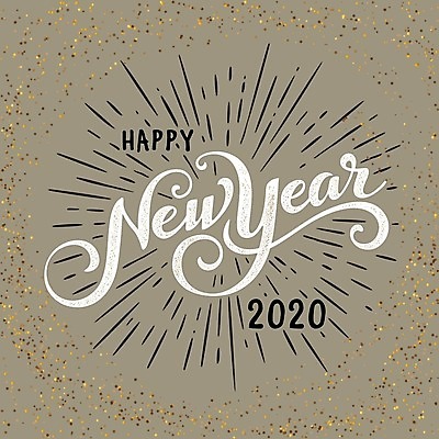 EPS 해외이미지 디자인 백그라운드 일러스트 타이포그라피 사람없음 축하 해피뉴이어 필기체 레터링 해외202004 해외일러스트 문자 컨셉 새해인사 파일형식 벡터 이미지허브