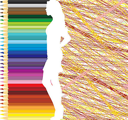 EPS 해외이미지 캐릭터 여자 패턴 일러스트 문구용품 사람 가로 컬러풀 연필 줄무늬 만화 해외202004 해외일러스트 일러캐릭터 컬러 무늬 학용품 필기구 오브젝트 파일형식 벡터 이미지허브