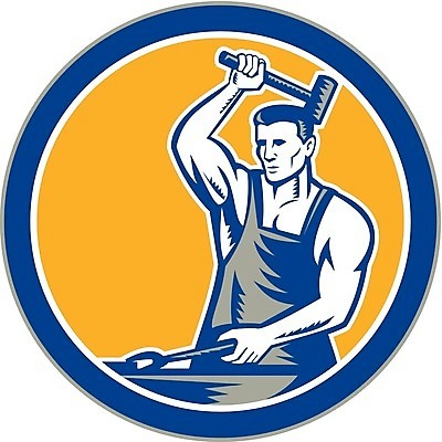 EPS 해외이미지 남자 산업 일러스트 노동자 그래픽 원형 몸무게 망치 무역 복고 펜치 판매원 대장장이 해외202004 해외일러스트 도형 직업 사람 공구 파일형식 벡터 이미지허브