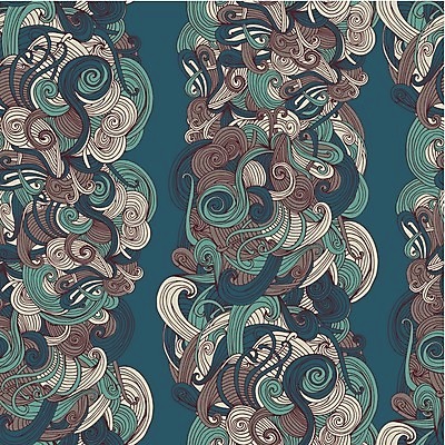 EPS 해외이미지 파도 백그라운드 패턴 일러스트 벽지 추상 미술 장식 흐름 화려 얽힘 낙서 그림 질감 윤곽 펑키 손그림 공상 핸드메이드 해외202004 해외일러스트 바다 컨셉 무늬 문화예술 파일형식 벡터 이미지허브