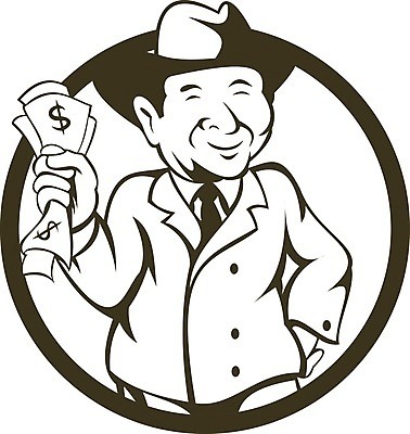 EPS 해외이미지 손 남자 지폐 돈 일러스트 그래픽 직장인 비즈니스맨 원형 엉덩이 만화 페도라 해외202004 해외일러스트 도형 직업 모자_잡화 비즈니스 사람 신체부위 재산 파일형식 벡터 이미지허브