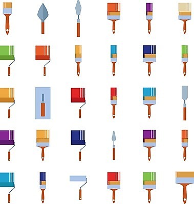 EPS 해외이미지 디자인 산업 백그라운드 컨셉 일러스트 비즈니스 주택 내부 건물 그래픽 장식 세트 견본 페인트 장비 흰색 도구 공구 붓 업무 플랫 수리 수집 양동이 심볼 오브젝트 서비스 사인 그림 롤러 페인트붓 화가 DIY 고립 업그레이드 해외202004 해외일러스트 직업 건축물 컬러 취미 작업 파일형식 벡터 이미지허브