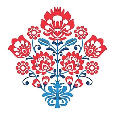 EPS 해외이미지 전통 꽃 패턴 일러스트 사람없음 컬러풀 화려 폴란드 해외202004 해외일러스트 식물 유럽 컬러 컨셉 무늬 파일형식 벡터 이미지허브