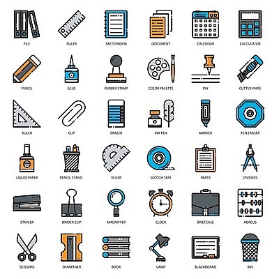 EPS 해외이미지 학생 교육 선 시계 백그라운드 서류가방 일러스트 표시 잉크 자 책 픽토그램 연필 펜 사무용품 칠판 인포그래픽 장비 계산기 주판 달력 쓰레기통 공구 램프 팔레트 플랫 스테이플러 지우개 문서 파일 바인더 고립 접착제 커터 공급 해외202004 해외일러스트 가방 문구용품 학용품 조명 필기구 도구 풀_접착제 파일형식 벡터 이미지허브