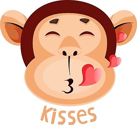 EPS 해외이미지 동물 캐릭터 디자인 행복 얼굴 일러스트 키스 발렌타인데이 동물원 사랑 미술 미소 하트 원숭이 표현 시원함 불기 만화 심볼 입술 고릴라 전송 침팬지 해외202004 해외일러스트 일러캐릭터 모양 감정 포유류 모션 데이이벤트 문화예술 표정 신체부위 애정표현 파일형식 벡터 이미지허브