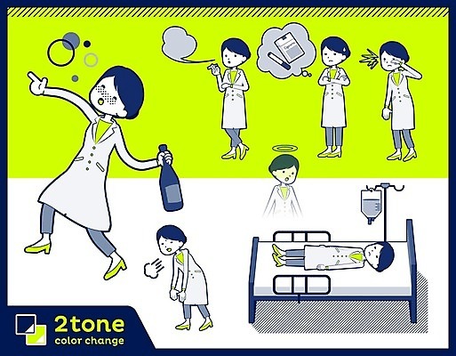 EPS 해외이미지 전신 여자 돈 일러스트 술병 흡연 담배 여러명 성인 세트 노란색 의사 죽음 유령 만취 음주 담배연기 병원침대 술취함 약사 흡연자 성인여자만 해외202004 해외일러스트 컬러 다수 병_용기 주류 사람 의료진 침대 재산 연기 여자만 성인만 파일형식 벡터 이미지허브