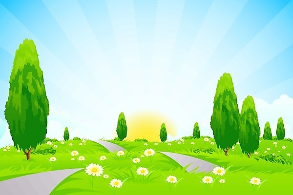EPS 해외이미지 나무 식물 구름 꽃 도로 백그라운드 잎 밭 일러스트 자연 하늘 풍경 야외 초록색 여름 파란색 태양 환경 봄 광선 땅 언덕 장면 캐모마일 수평선 해외202004 해외일러스트 자연요소 계절 길 컬러 농업 교통시설 허브 생태계 파일형식 벡터 이미지허브