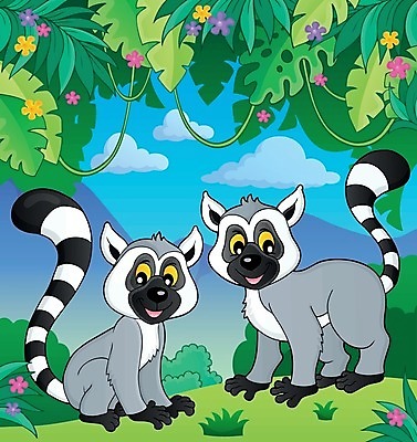 EPS 해외이미지 동물 응시 꽃 행복 야생동물 잎 2 일러스트 포유류 자연 미술 여름 봄 벚꽃 그리기 숲 그림 서식지 동물상 여우원숭이 해외202004 해외일러스트 식물 시선 계절 감정 모션 문화예술 조형물 원숭이 생태계 파일형식 벡터 이미지허브