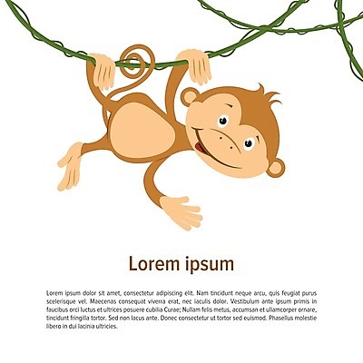 EPS 해외이미지 동물 행복 백그라운드 일러스트 장난 포유류 그래픽 흰색 원숭이 플랫 만화 코믹 포도나무 침팬지 고립 바보 해외202004 해외일러스트 감정 컬러 과일나무 파일형식 벡터 이미지허브