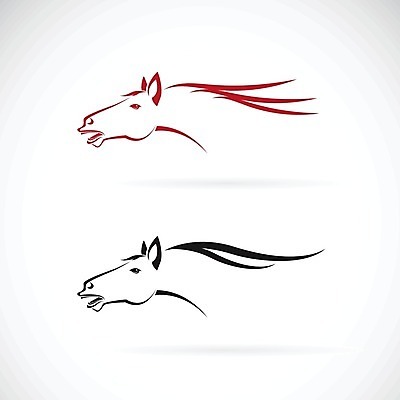 EPS 해외이미지 클립아트 디자인 얼굴 일러스트 추상 사람없음 빨간색 검은색 말_동물 심볼 그림 윤곽 해외202004 해외일러스트 컬러 무늬 포유류 신체부위 파일형식 벡터 이미지허브