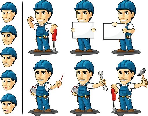 EPS 해외이미지 직업 배너 남자 산업 유니폼 일러스트 비즈니스 노동자 서기 파란색 기계 장비 공구 스패너 표현 잡기 자신감 기술자 엔지니어 수리 감독 망치 헬멧 만화 종업원 오브젝트 서비스 그림 엔진 정비공 유지 고립 마스코트 배관공 재주꾼 조작 충고 해외202004 해외일러스트 옷 감정 컬러 모션 사람 도구 보호장비 파일형식 벡터 이미지허브