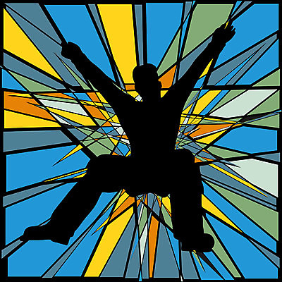 EPS 해외이미지 행복 포즈 일러스트 성공 사람 그래픽 컬러풀 달리기 점프 축하 떨어짐 폭발 모자이크 파열 깨짐 해외202004 해외일러스트 감정 컬러 컨셉 모션 파일형식 벡터 이미지허브