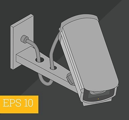 EPS 해외이미지 일러스트 안전 3D 카메라 장비 관찰 도시 보호 심볼 보안 전자 감시 시스템 캠코더 고립 해외202004 해외일러스트 컨셉 모션 전자제품 디지털합성 파일형식 벡터 이미지허브