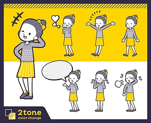 EPS 해외이미지 전신 여자 행복 리본 어린이 일러스트 팔벌리기 피곤 대화 사랑 여러명 세트 노란색 걷기 하트 울음 수줍음 눈물 힘듦 소녀만 해외202004 해외일러스트 모양 감정 컬러 다수 컨셉 모션 표정 말하기 사람 여자만 어린이만 파일형식 벡터 이미지허브