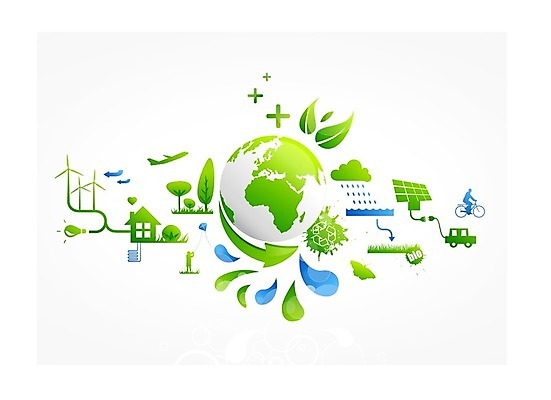 EPS 해외이미지 지구 일러스트 설계 사람없음 초록색 태양 지구본 환경 에너지 시골 도시 그린에너지 에코 친환경 해외202004 해외일러스트 자연요소 컬러 컨셉 파일형식 벡터 이미지허브