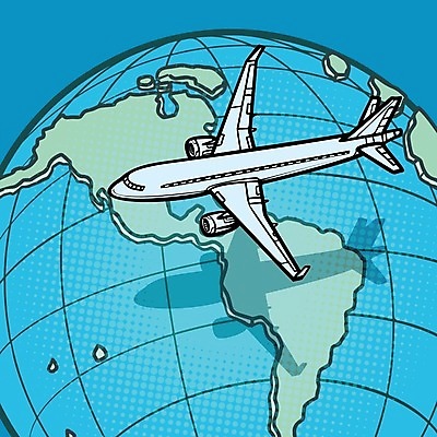 EPS 해외이미지 디자인 길 지구 선 여행 백그라운드 컨셉 지도 일러스트 비즈니스 통신 교통시설 하늘 휴가 비행기 파란색 세계 글로벌 지구본 미국 행성 네트워크 계획 공항 심볼 항공 대륙 제트기 승객 넘어짐 대패 루트 방법 지리 해외202004 해외일러스트 컬러 교통 북아메리카 항공교통 모션 대중교통 우주 시설 파일형식 벡터 이미지허브