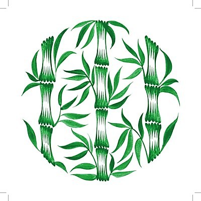 EPS 해외이미지 식물 디자인 백그라운드 잎 일러스트 수채화 미술 사람없음 초록색 원형 대나무 해외202004 해외일러스트 도형 나무 컬러 문화예술 파일형식 벡터 이미지허브