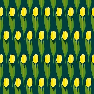 EPS 해외이미지 식물 디자인 꽃 백그라운드 패턴 일러스트 자연 벽지 초록색 노란색 어둠 튤립 개화 그림 해외202004 해외일러스트 컬러 무늬 생태계 파일형식 벡터 이미지허브