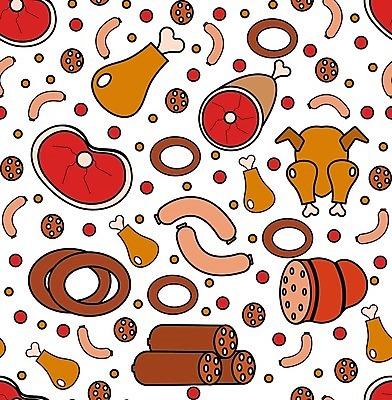 EPS 해외이미지 디자인 선 음식 조각 백그라운드 패턴 일러스트 재료 벽지 건조 건강 육류 돼지고기 스테이크 요리 비프스테이크 미술 그래픽 빨간색 세트 상점 주방 식당 식사 저녁식사 치킨 소고기 흰색 신선 소 소시지 플랫 맛 그릴 낙서 상품 바비큐 만화 스케치 굽기 수집 오브젝트 메뉴 유기농 질감 햄 날것 베이컨 양고기 내추럴 고립 살라미 정육점 해외202004 해외일러스트 웰빙 컬러 컨셉 무늬 식재료 포유류 주방용품 문화예술 서양음식 가공식품 구이 닭고기요리 파일형식 벡터 이미지허브