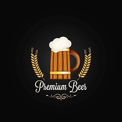 EPS 해외이미지 일러스트 맥주 타이포그라피 사람없음 원형 심볼 보리 맥주잔 맥주거품 월계수 해외202004 해외일러스트 도형 문자 술잔 곡류 주류 거품 파일형식 벡터 이미지허브