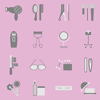 EPS 해외이미지 안경 일러스트 선물 스파 거울 붓 머리빗 드라이어 크림 수분크림 해외202004 해외일러스트 잡화 화장품 미용용품 파일형식 벡터 이미지허브