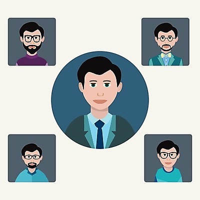 EPS 해외이미지 캐릭터 남자 얼굴 일러스트 비즈니스 수염 사람 소년 세트 선글라스 머리 유행 플랫 만화 콧수염 아바타 스타일 힙스터 해외202004 해외일러스트 일러캐릭터 패션 안경 어린이 신체부위 파일형식 벡터 이미지허브
