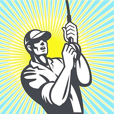 EPS 해외이미지 스포츠 일러스트 낚시 복고 낚시꾼 얼레 목판화 해외202004 해외일러스트 레저 파일형식 벡터 이미지허브