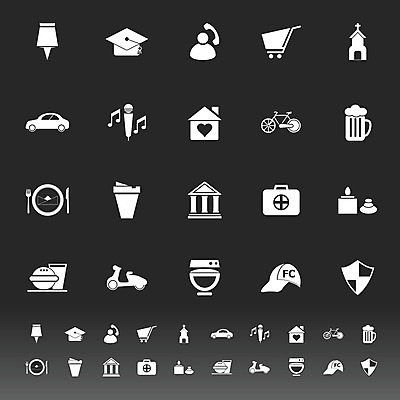 EPS 해외이미지 도로 커피 여행 지도 일러스트 병원 쇼핑 세트 픽토그램 정보 바퀴 경찰 심볼 사인 해외202004 해외일러스트 직업 길 음료 의학 교통시설 파일형식 벡터 이미지허브