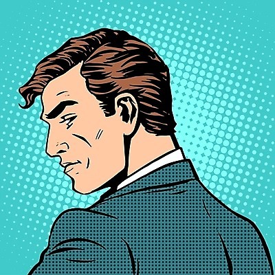 EPS 해외이미지 남자 일러스트 한명 정장 상반신 성인 비즈니스맨 뒤돌아보기 복고 팝아트 카툰스타일 성인남자한명만 해외202004 하프톤 해외일러스트 1 옷 컬러 비즈니스 모션 사람 직장인 그림 남자한명만 성인남자만 파일형식 벡터 이미지허브