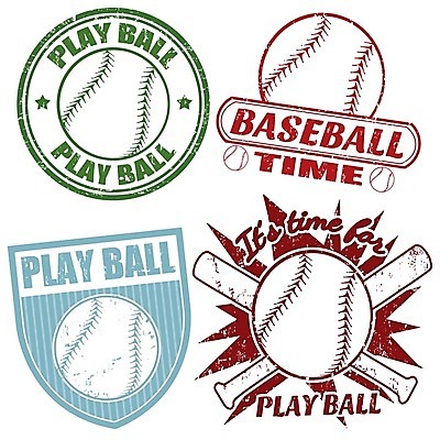 EPS 해외이미지 영어 일러스트 사람없음 세트 도장 라벨 야구 야구방망이 야구공 해외202004 해외일러스트 문자 공 프레임 구기 야구용품 파일형식 벡터 이미지허브