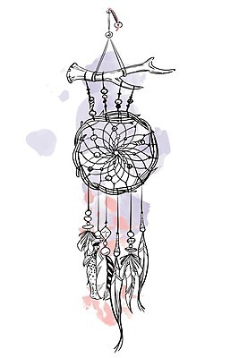 EPS 해외이미지 전통 일러스트 사람없음 장식 꿈 구슬 깃털 부적 드림캐쳐 해외202004 해외일러스트 파일형식 벡터 이미지허브