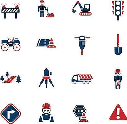 EPS 해외이미지 나무 도로 일러스트 건설업 사람모양 경고 사람없음 표지판 중장비 정지 느낌표 위험 신호등 포크레인 삽 드릴 안전가드 덤프트럭 도로표시판 땅파기 우회전 칼라콘 건설근로자 해외202004 해외일러스트 모양 식물 직업 기호 산업 길 컨셉 교통시설 모션 알림판 운전 트럭 공구 산업장비 안전장비 파일형식 벡터 이미지허브