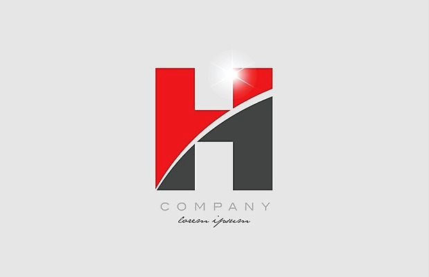 EPS 해외이미지 모양 템플릿 디자인 알파벳 백그라운드 일러스트 회사 비즈니스 빨간색 반짝임 회색 편지 심볼 신분 H 엘리먼트 활자 해외202004 해외일러스트 영어 컬러 모션 활자판 파일형식 벡터 이미지허브