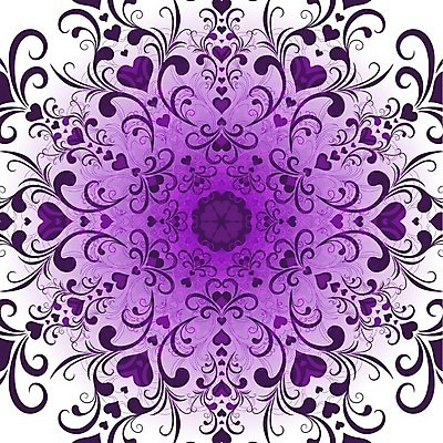 EPS 해외이미지 디자인 백그라운드 일러스트 추상 사람없음 보라색 하트 화려 대칭 만다라 해외202004 해외일러스트 모양 컬러 컨셉 무늬 파일형식 벡터 이미지허브