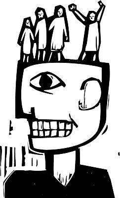 EPS 해외이미지 생각 일러스트 가족 사람 친구 머리 꿈 뇌 걱정 목판화 해외202004 해외일러스트 감정 관계 신체부위 파일형식 벡터 이미지허브