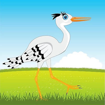 EPS 해외이미지 식물 동물 구름 꽃 일러스트 자연 조류 하늘 풍경 여름 허브 기중기 동물상 황새 해외202004 해외일러스트 자연요소 계절 조형물 중장비 생태계 파일형식 벡터 이미지허브