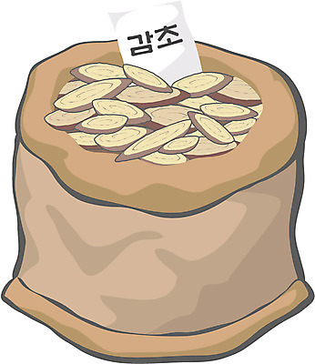 EPS 클립아트 일러스트 의학 치료 약 한의학 한약재 의료용품 한약 오브젝트 자루 감초 국내일러스트 의료기기 약재 파일형식 벡터