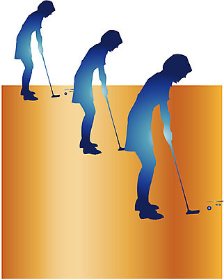 EPS 클립아트 여자 스포츠 골프 일러스트 사람 세명 레포츠 구기 퍼팅 여자만 국내일러스트 포즈 레저 파일형식 벡터