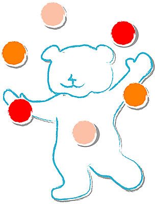 EPS 클립아트 동물 척추동물 육지동물 인형 일러스트 곰 포유류 동물원 사람없음 장난감 곰인형 저글링 국내일러스트 파일형식 벡터